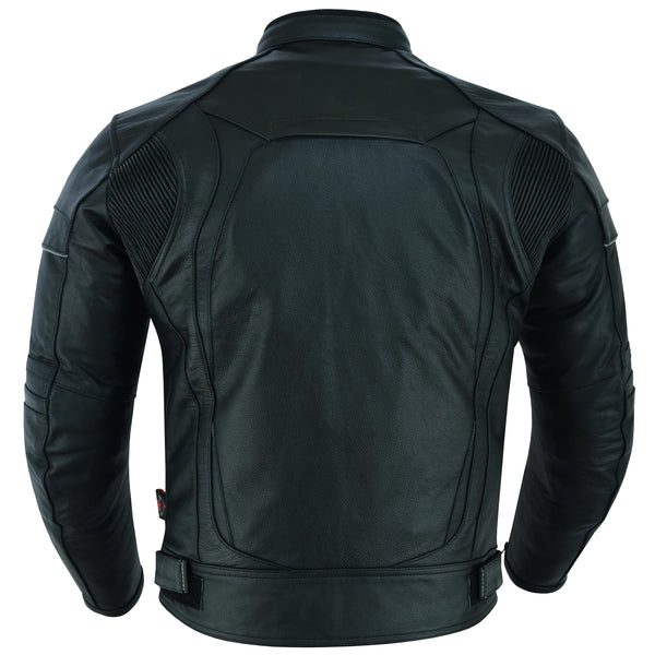 Racing Black Leather Motorcycle Jacket