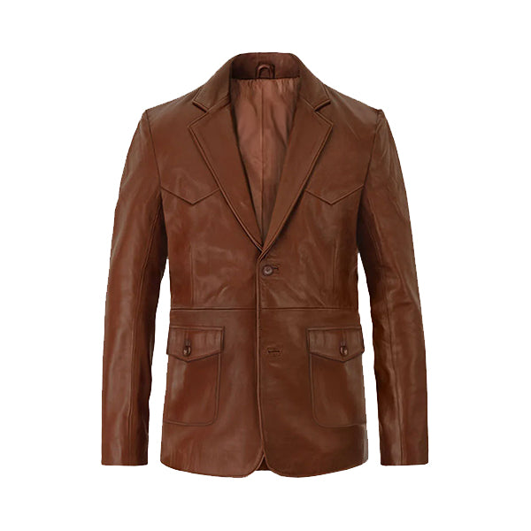 Brown Leather Blazer