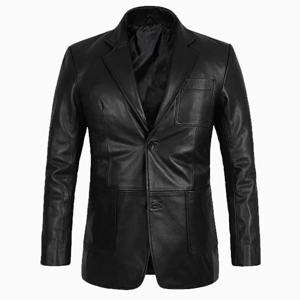 Black Leather Blazer