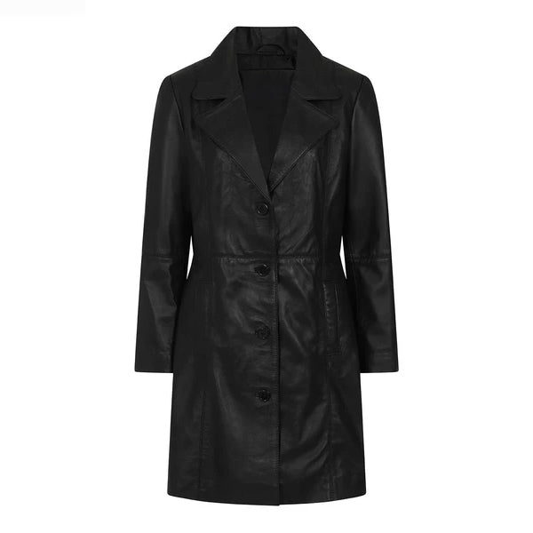 Womens Beautiful ¾ Length Leather Coat