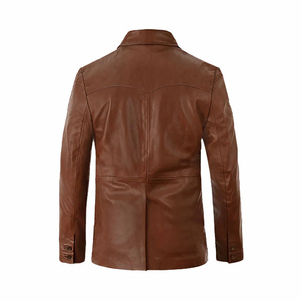 Brown Leather Blazer