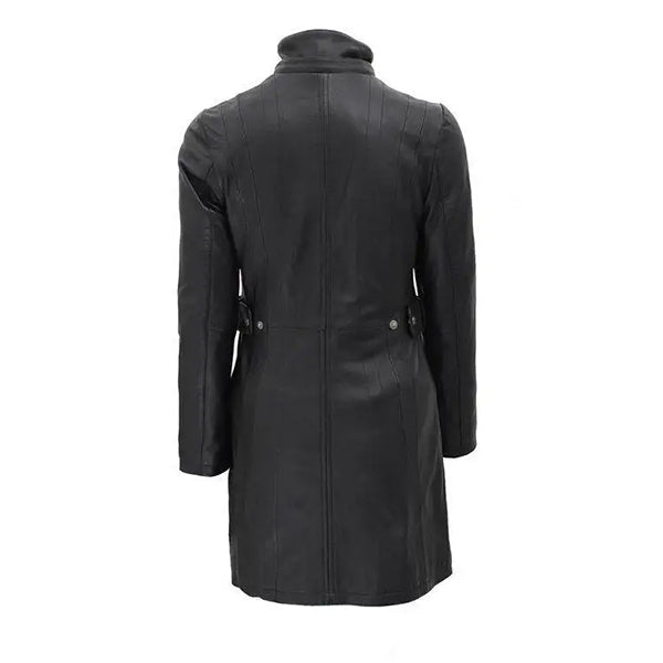 Womens Black Long Coat W/ Fur