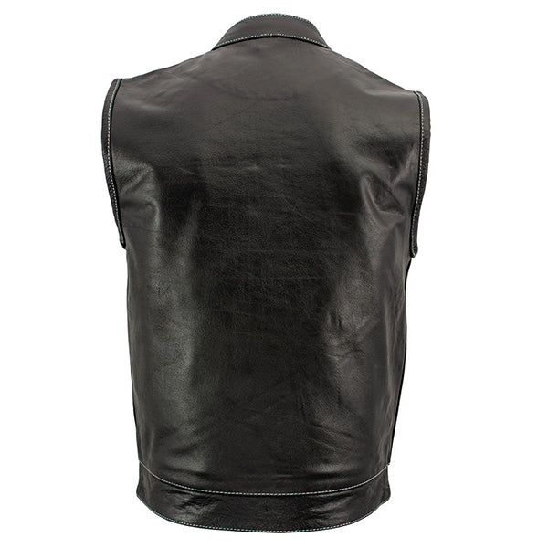 Men's Black 'Paisley' Leather Vest